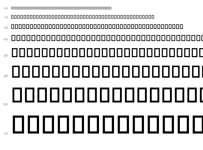 Hipster Icons font waterfall